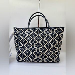 NWT Kate Spade Spade‎ Flower Jacquard Medium Tote – Blue Multi